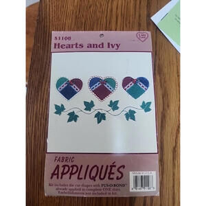 Primitive Hearts Patch-work and Ivy #51108 Iron-on Fabric Applique